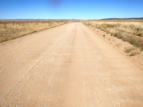GDMBR:  Northbound on CR-41. We're in semi-arid sage and grass country now.